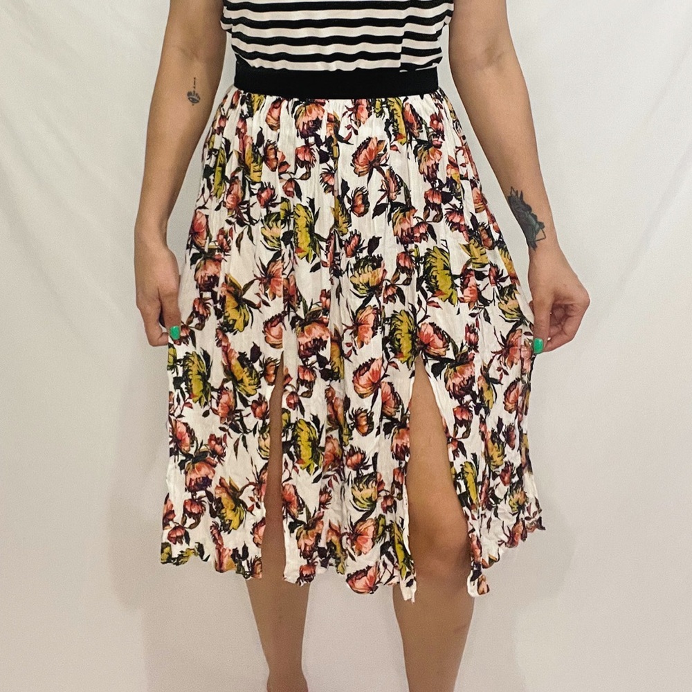 Floral midi skirt